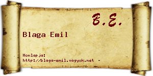 Blaga Emil névjegykártya