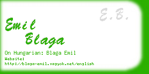 emil blaga business card